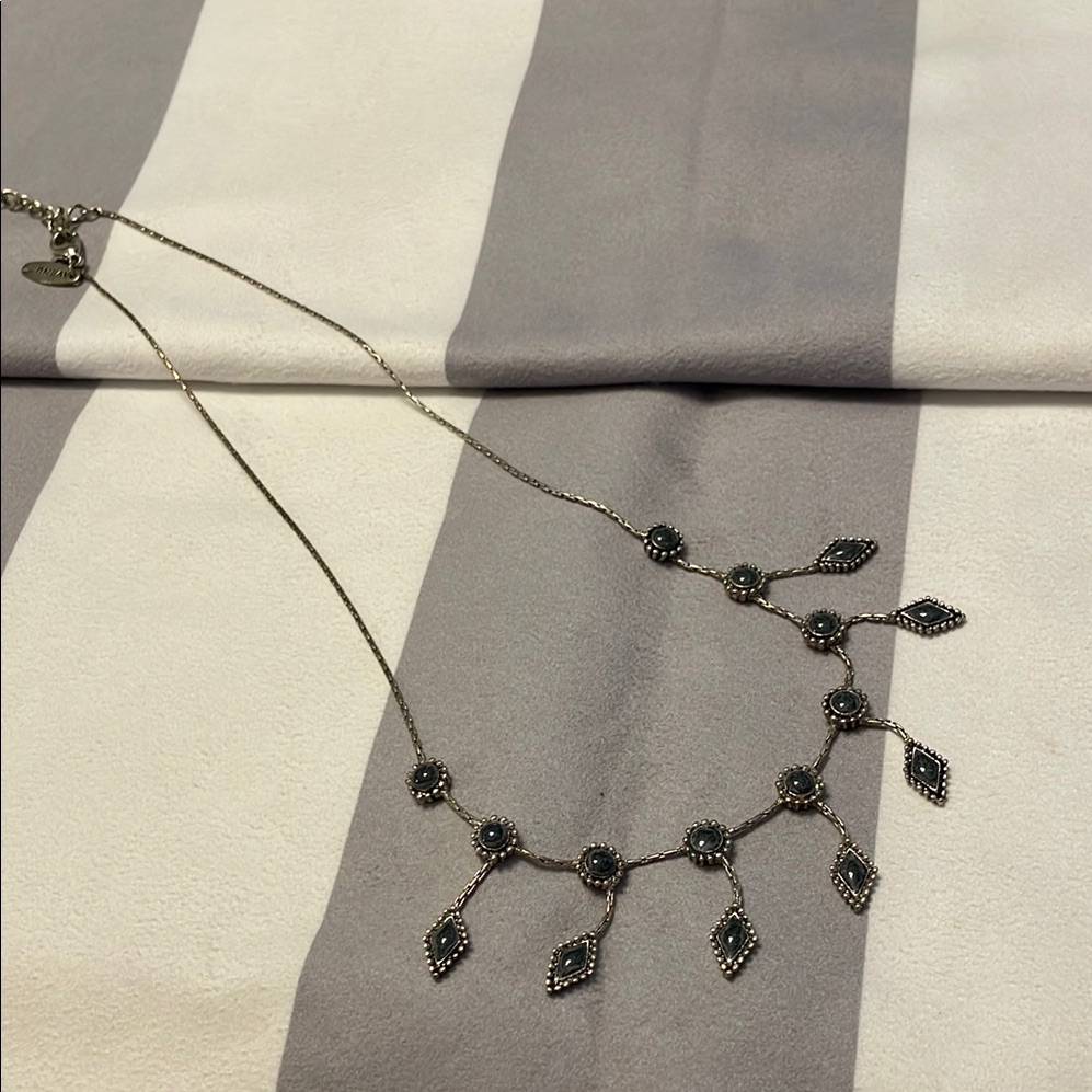 Avenue Silver And Black Necklace With Delicate Dangling Design 10$